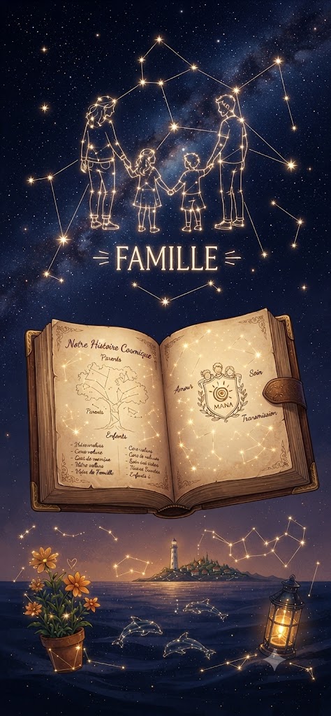 MANAfamily — un ciel de famille au-dessus du livre de notre histoire cosmique